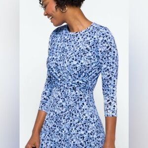 Maggy London • LIKE NEW • Blue/Navy/White Floral Print Dress • Size 6